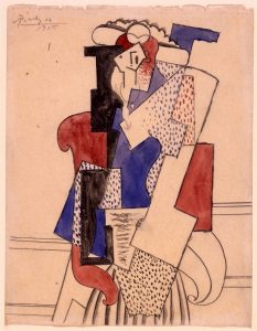 Picasso, Pablo, born Spain, active Spain and France, 1881-1973, Woman with Hat Seated in an Armchair, 1915, B76.0053